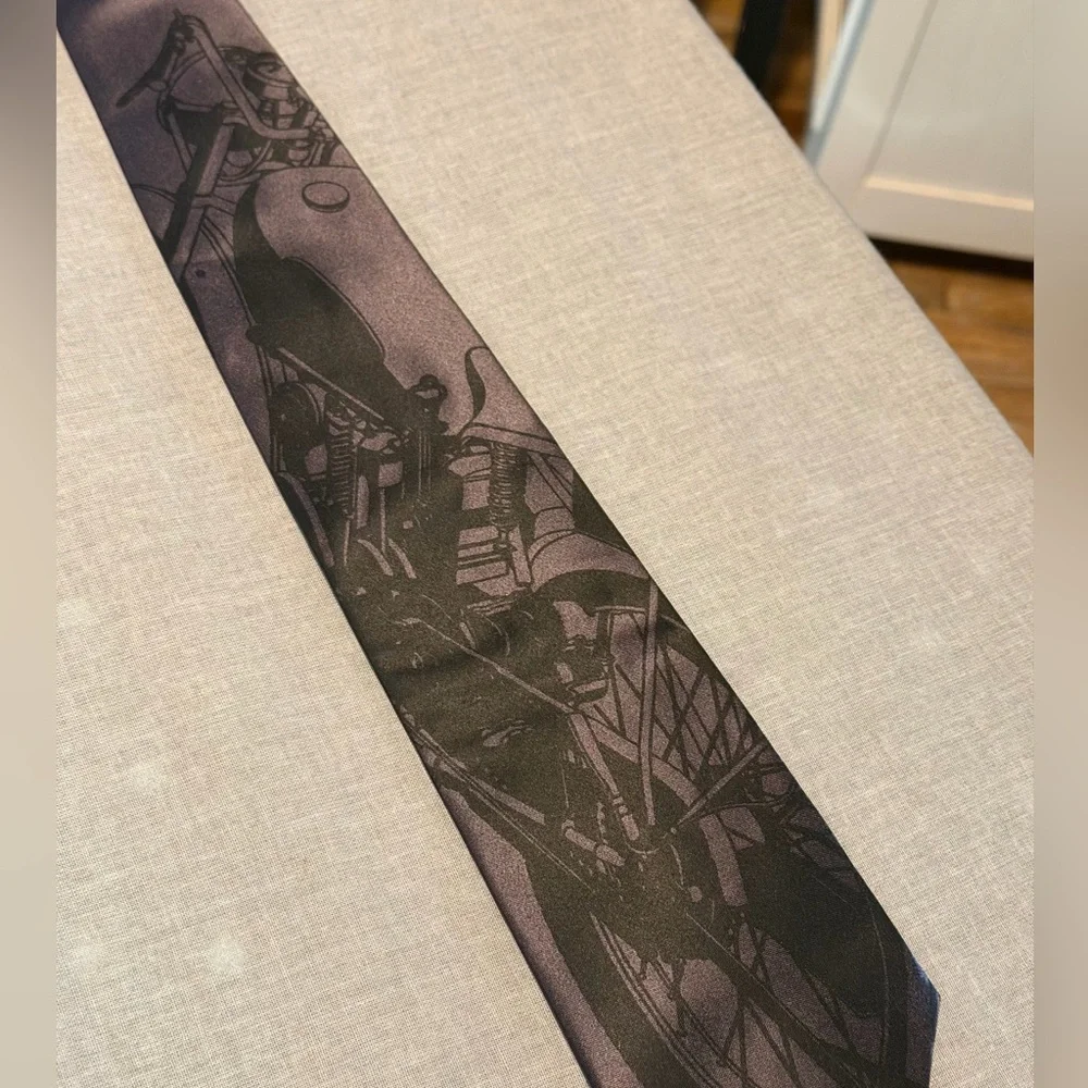 Cyberoptix Tie Lab Motorcycle Tie Charcoal Gray New